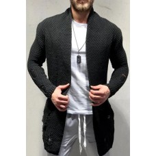 Men's Long Cardigan Sweater