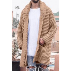 Men's Striped Pocket Knitted Cardigan